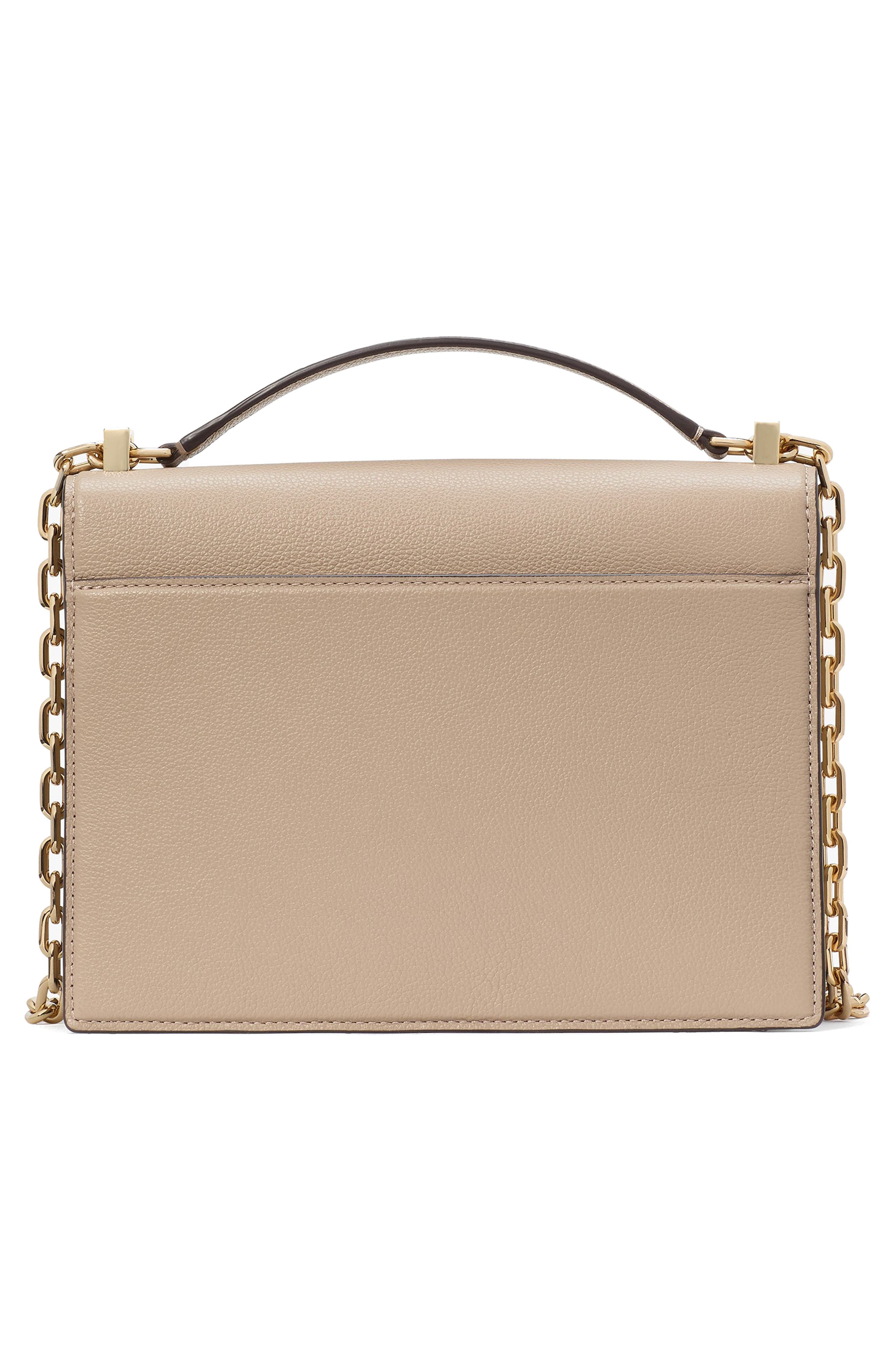 Kate Spade New York deco pebbled leather convertible crossbody bag, Alternate, color, Timeless Taupe