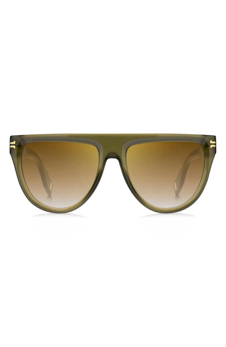 Marc Jacobs 56mm Flat Top Sunglasses, Alternate, color, Olive/ Brown Fuschia Ms