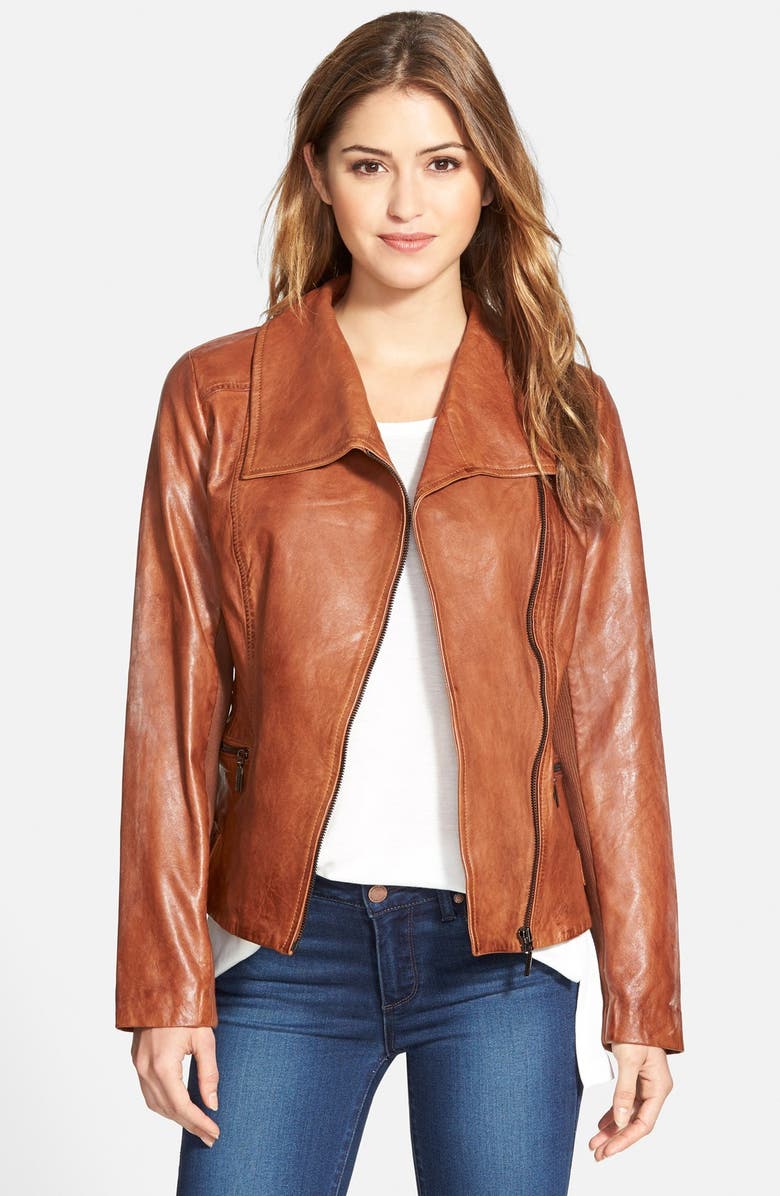 Bernardo Leather Moto Jacket, Main, color, 