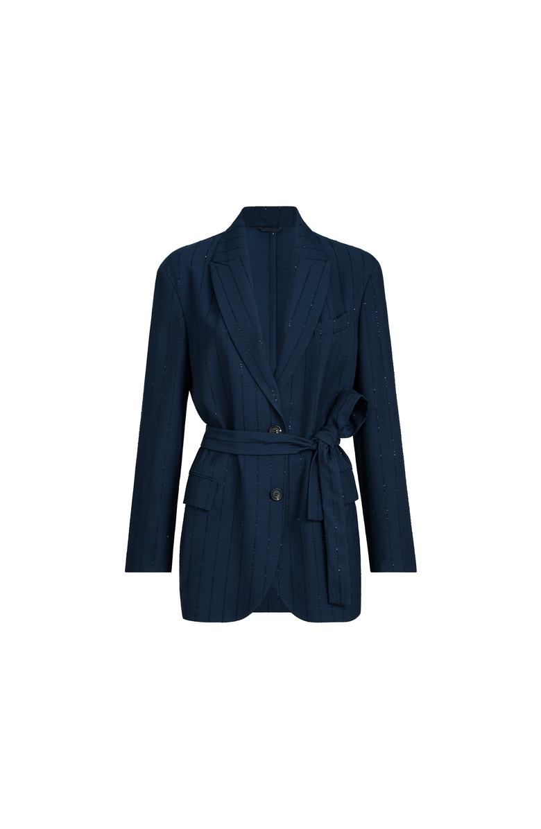 Brunello Cucinelli Dazzling chalk stripe blazer, Main, color, Blue