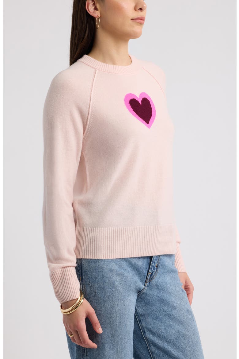 Wool & Cashmere Heart Intarsia Sweater, Alternate, color, PINK LAYERED HEART