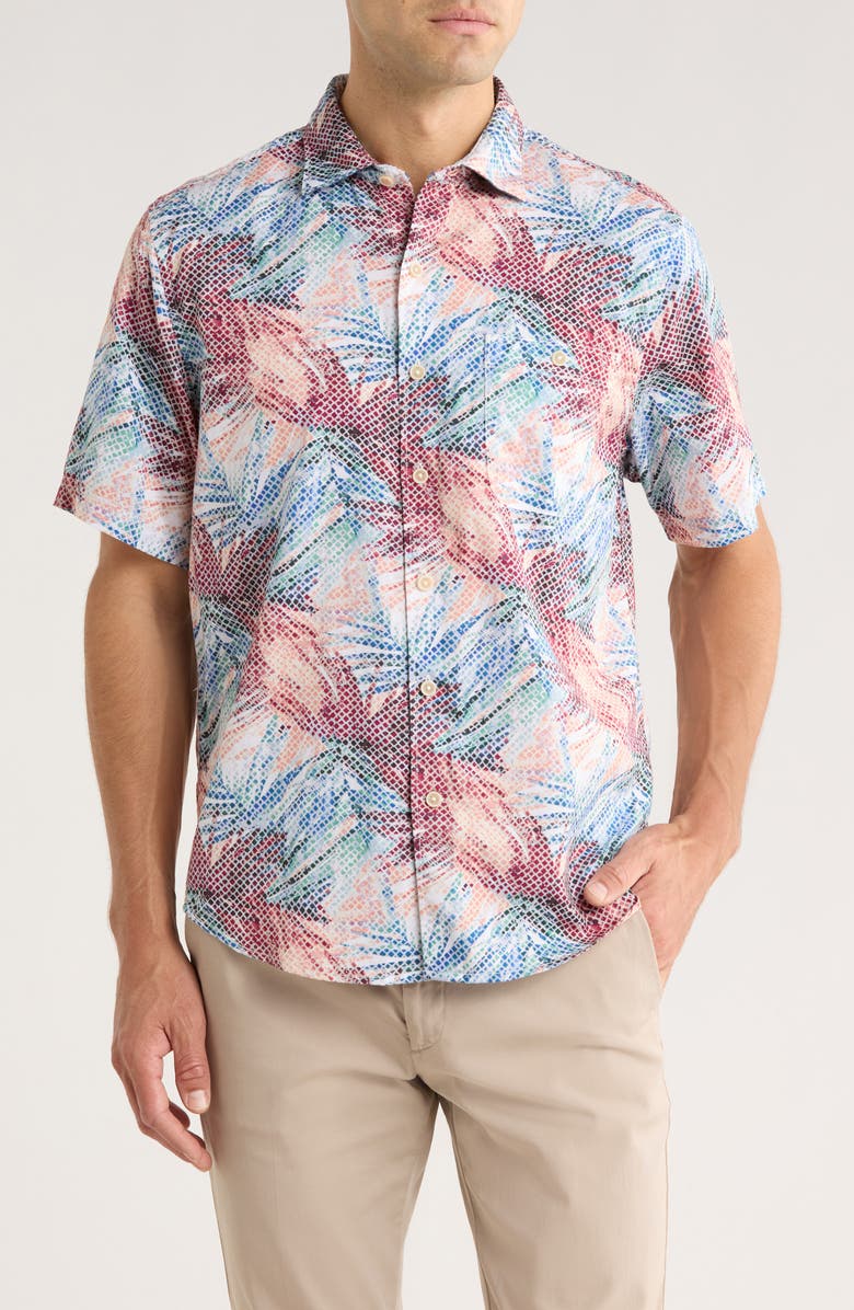 Tommy Bahama Tortola Cartago Palms Button-Up Shirt, Main, color, Santa Ana