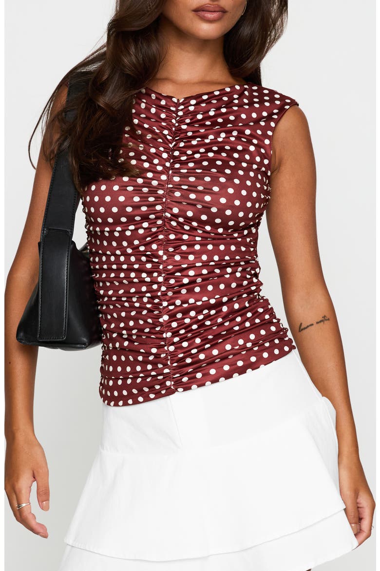 Perfect Harmony Ruched Sleeveless Top, Main, color, MULTI RED