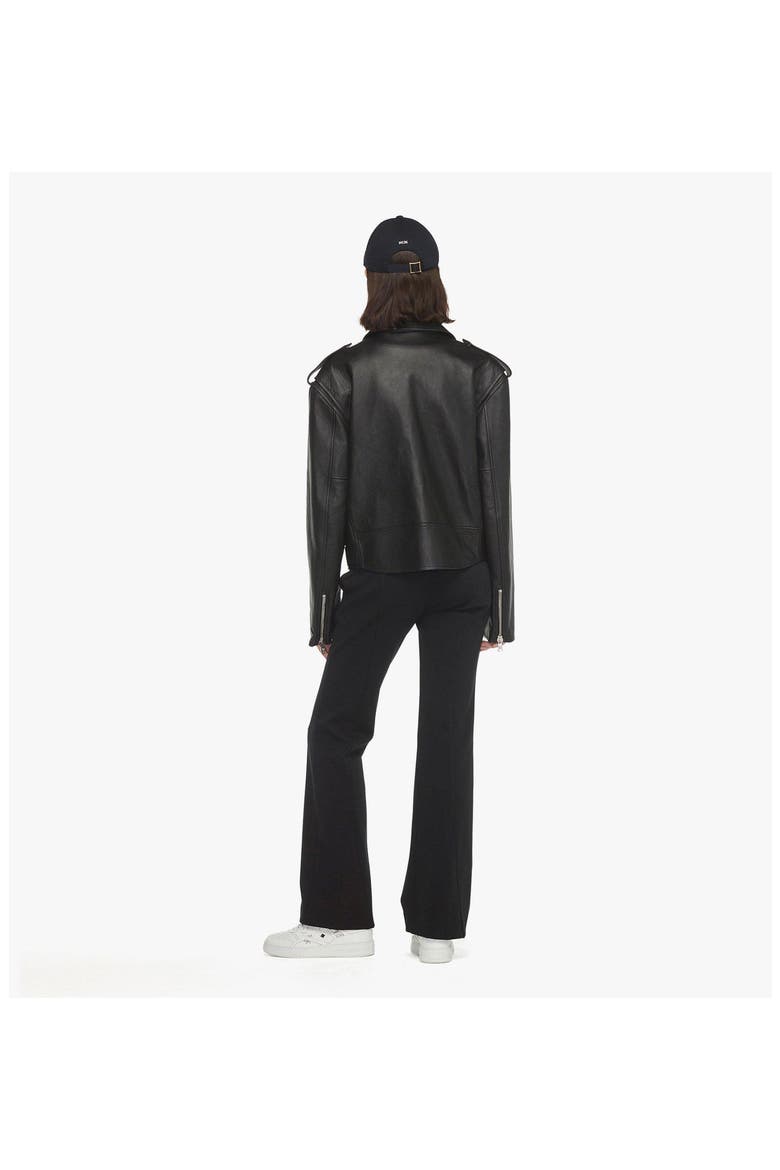 Cropped Rider Jacket in Lamb Leather, Alternate, color, Black