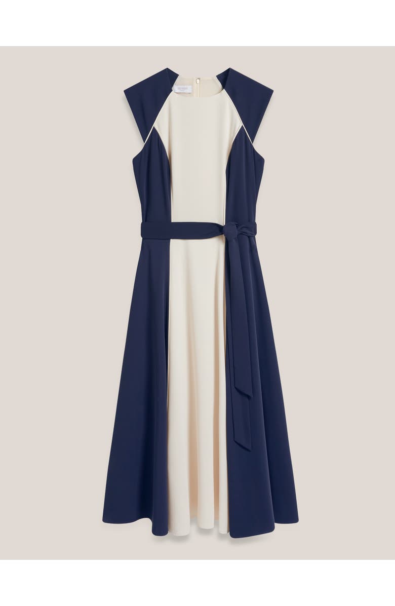 HOBBS LONDON Andrea Colour Block Midi Dress, Alternate, color, Navycream