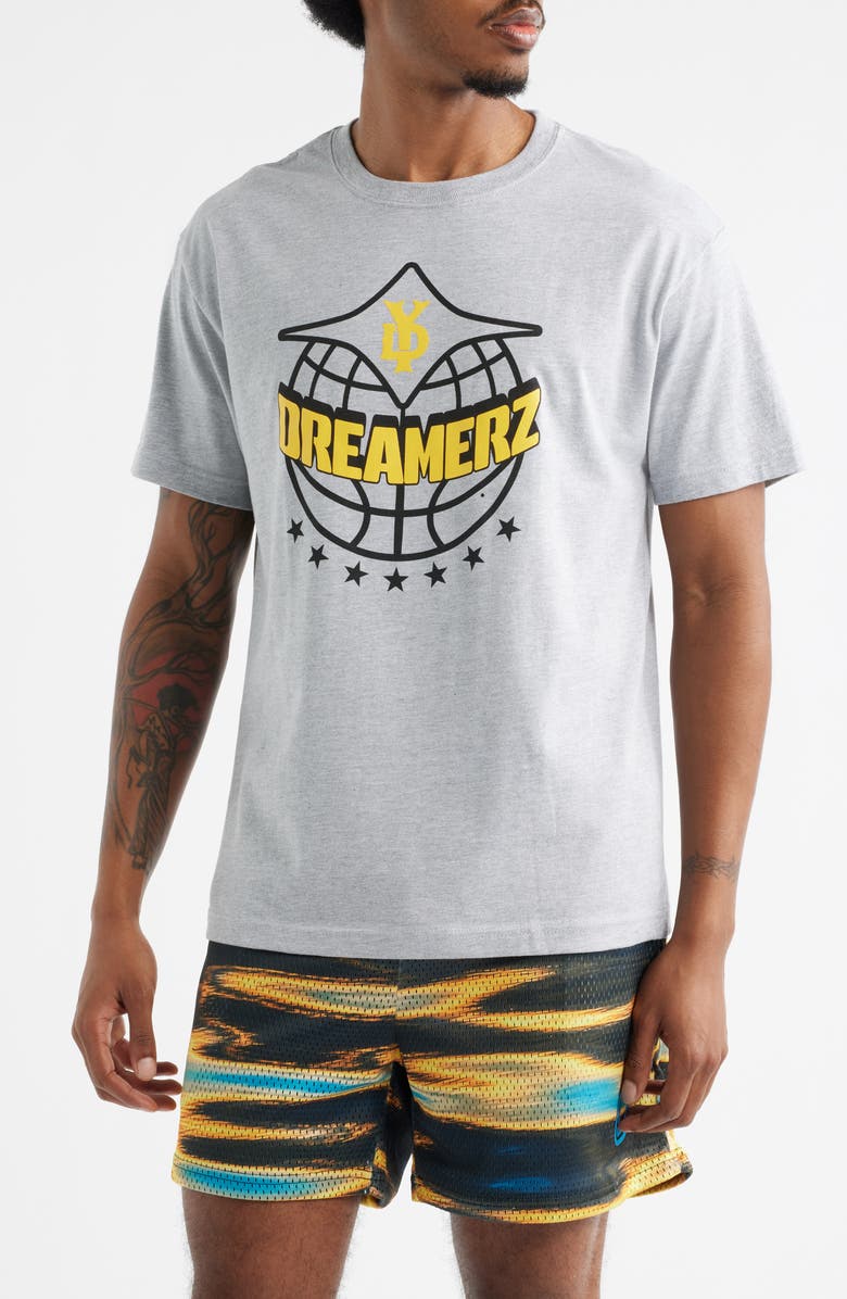 OVERTIME City Dreamerz Globe Cotton Graphic T-Shirt, Main, color, Grey