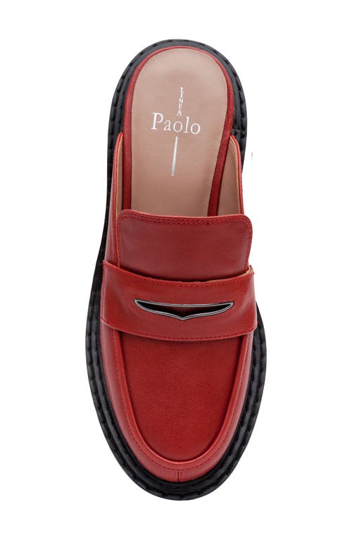 Linea Paolo Elie Platform Loafer In Dark Red
