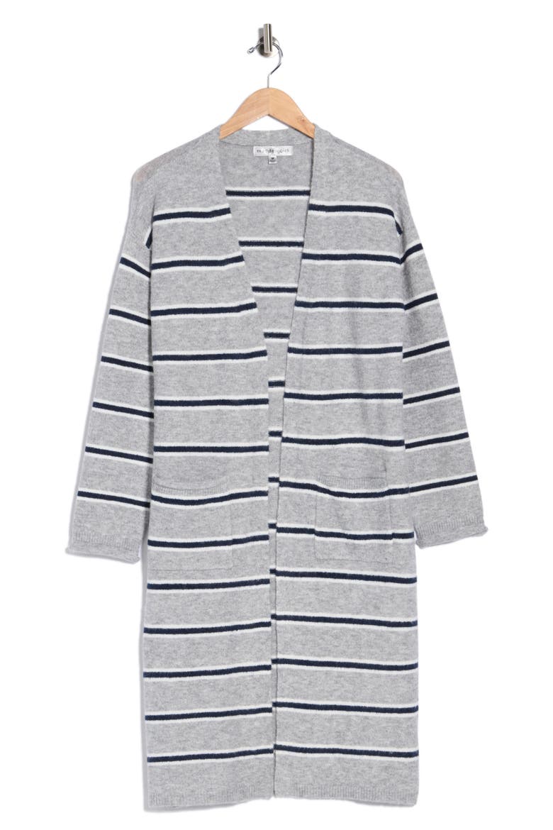 Open Front Duster Cardigan, Alternate, color, GREY HEATHER COMBO