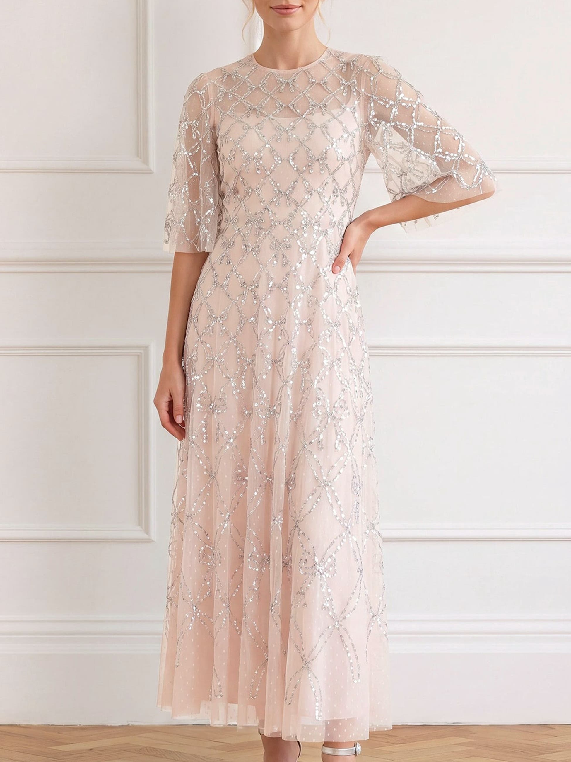 Needle & Thread Bow Lattice Sequin Maxi Dress (Women) | Nordstrom