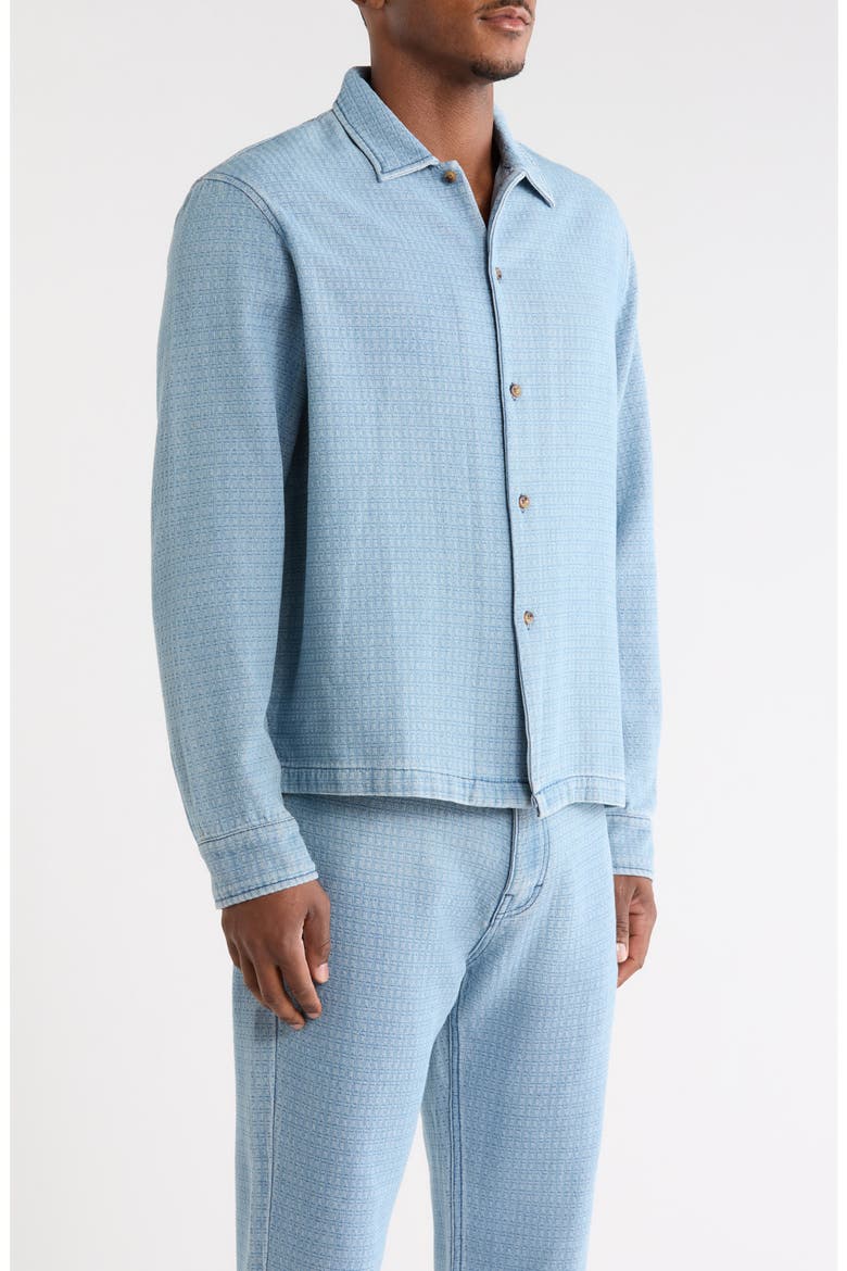 Check Button-Up Shirt, Alternate, color, LIGHT INDIGO
