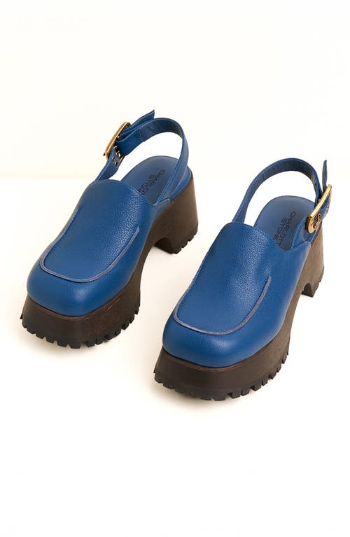 Charlotte Stone Carlos Slingback Platform Clog In Blue