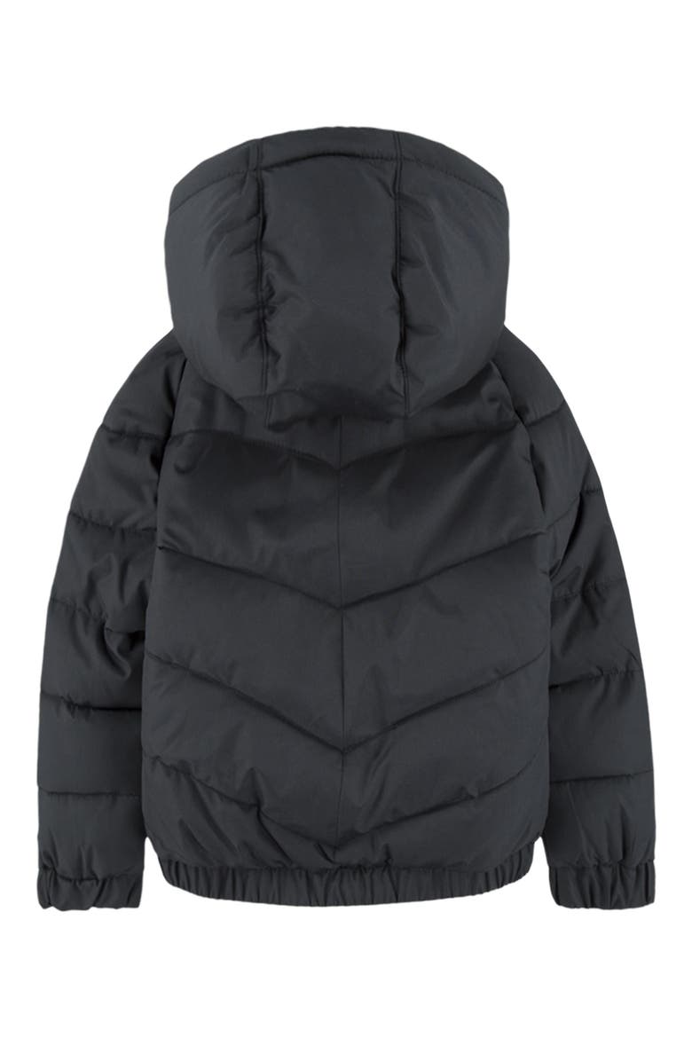 Kids' Puffer Hooded Zip Jacket, Alternate, color, BLACK