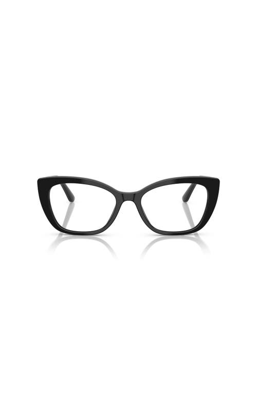Dolce & Gabbana Dolce&gabbana 52mm Cat Eye Optical Glasses In Black