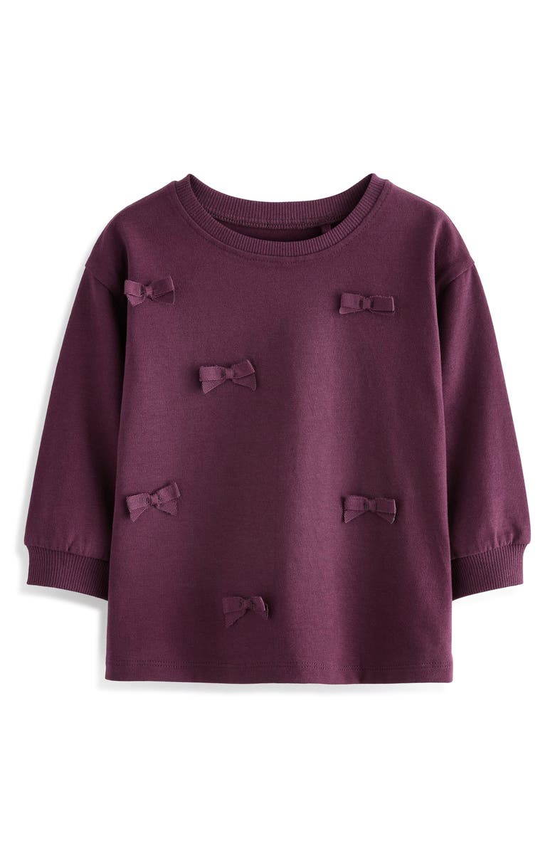NEXT Kids' Bow Embellished Long Sleeve Cotton T-Shirt, Main, color, 