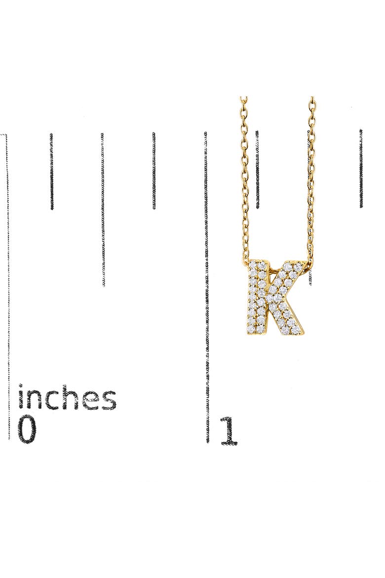 10K Gold Diamond Accent "A-Z" Initial Bubble Pendant Necklace, Alternate, color, Yellow | K