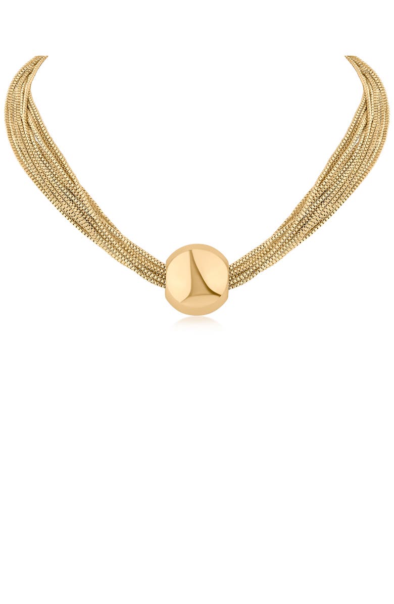 JARDIN Ball Box Chain Collar Necklace, Main, color, Gold
