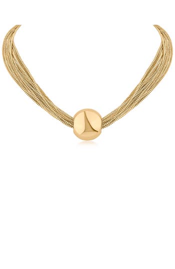 Jardin Ball Box Chain Collar Necklace In Gold