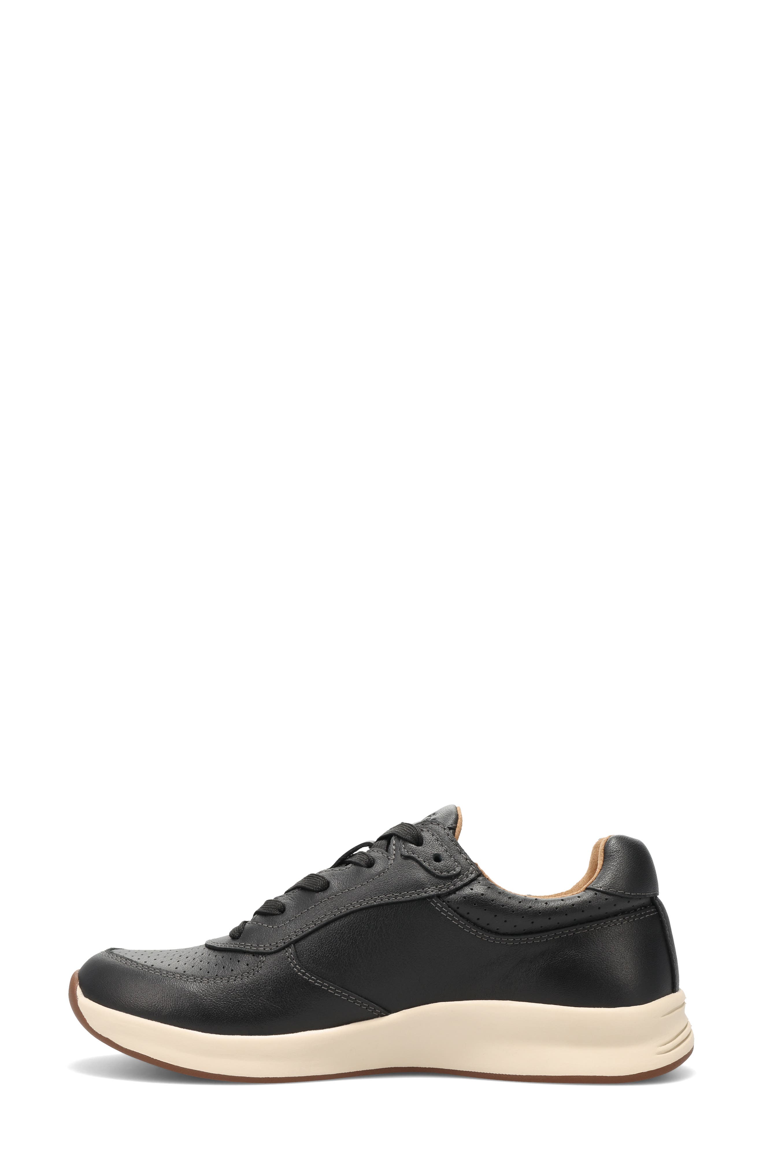 Delta Leather Sneaker, Alternate, color, BLACK