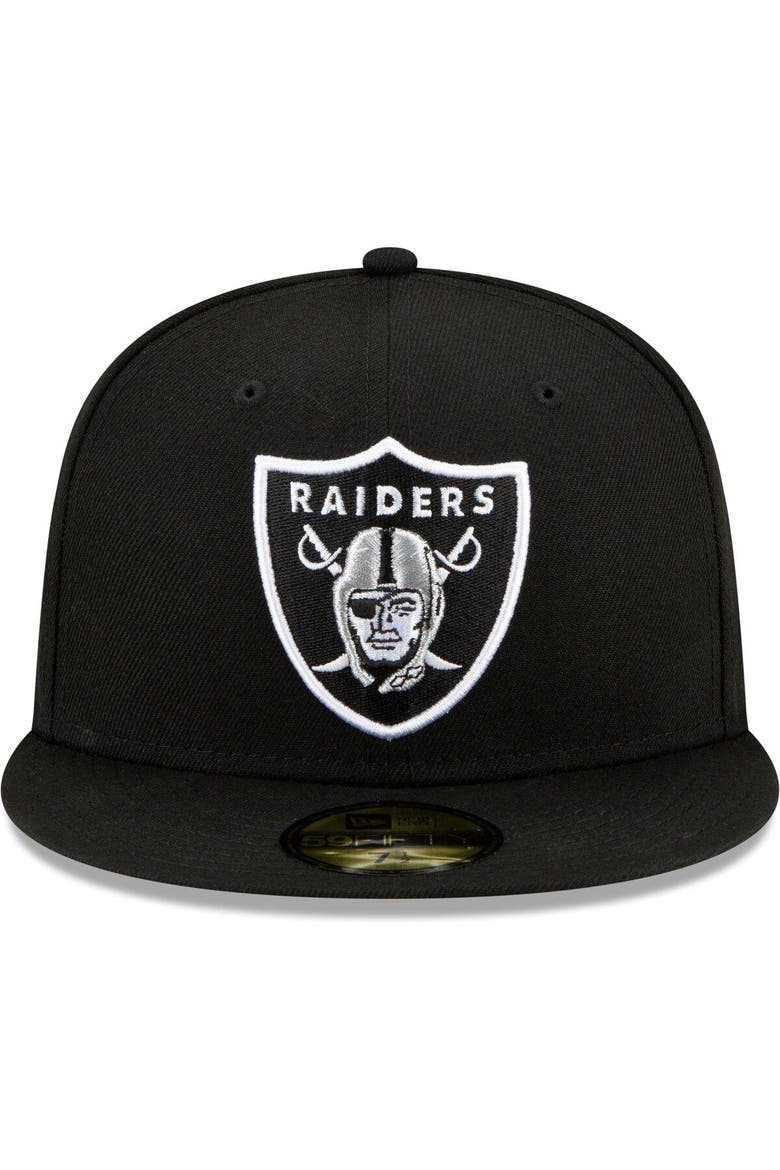 Men's New Era Black Las Vegas Raiders 2001 Pro Bowl Patch Up 59FIFTY Fitted Hat, Alternate, color, Black