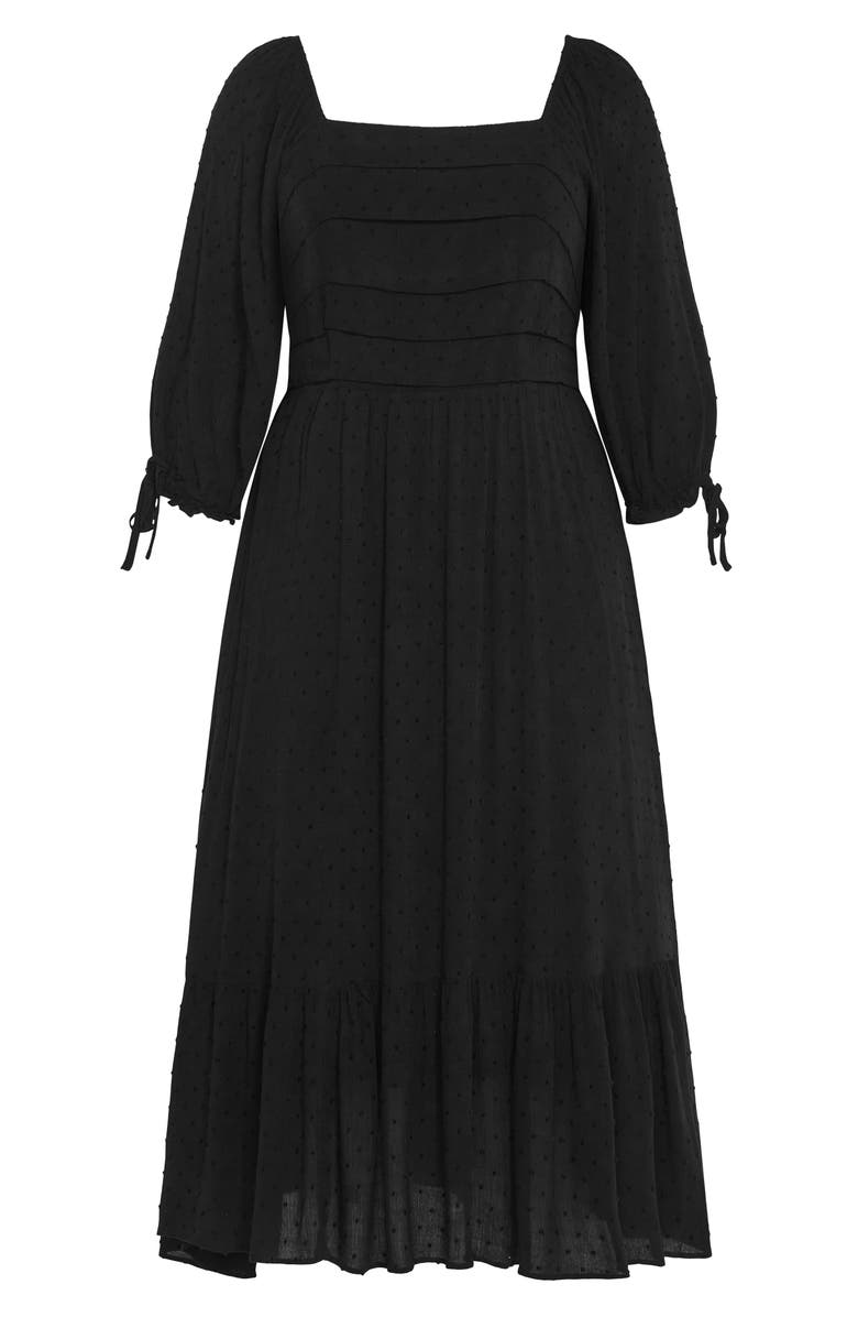 City Chic The Ally Clip Dot Maxi Dress, Alternate, color, Black