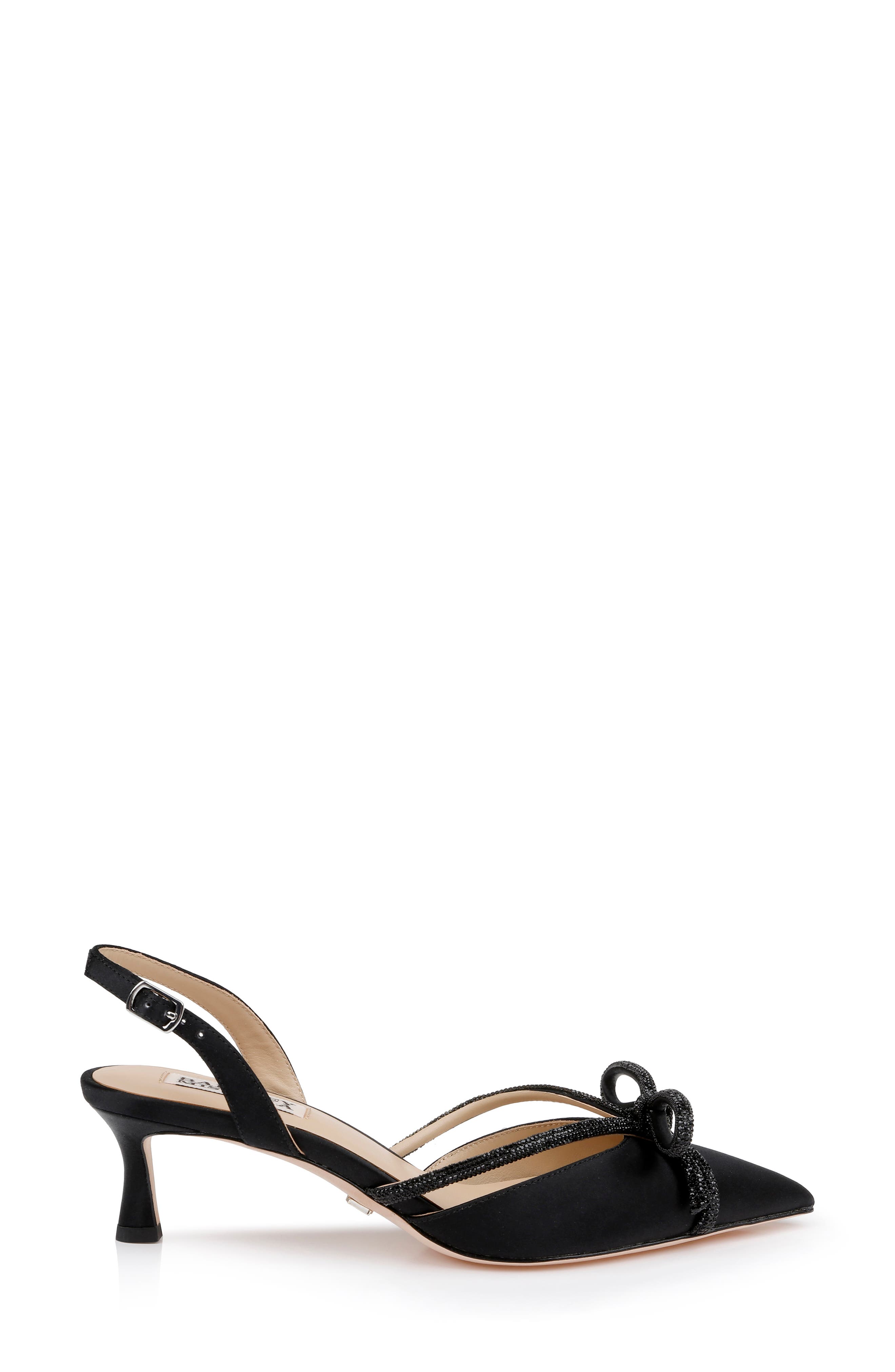Badgley Mischka Collection Angelina Slingback Pointed Toe Kitten Heel Pump, Alternate, color, 