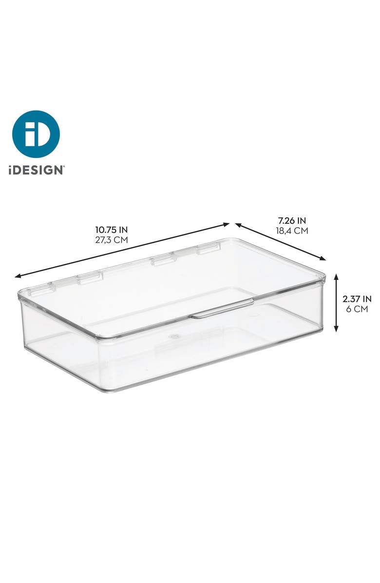 iDesign Stackable Hinged-Lid Pantry Storage Box - Set of 4 - Clear, Alternate, color, Clear