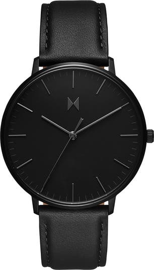 MVMT Black Leather Watch Strap MVMT Men main image 2