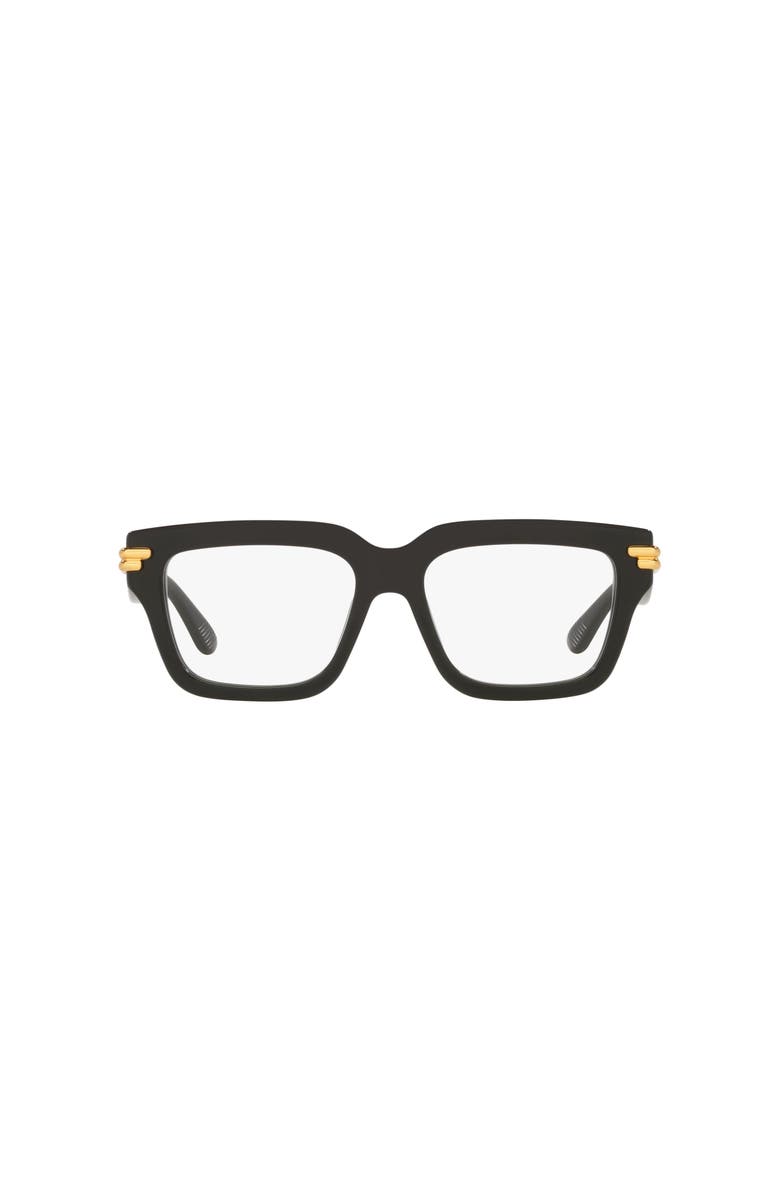 Bottega Veneta 53mm Rectangle optical glasses, Alternate, color, Black