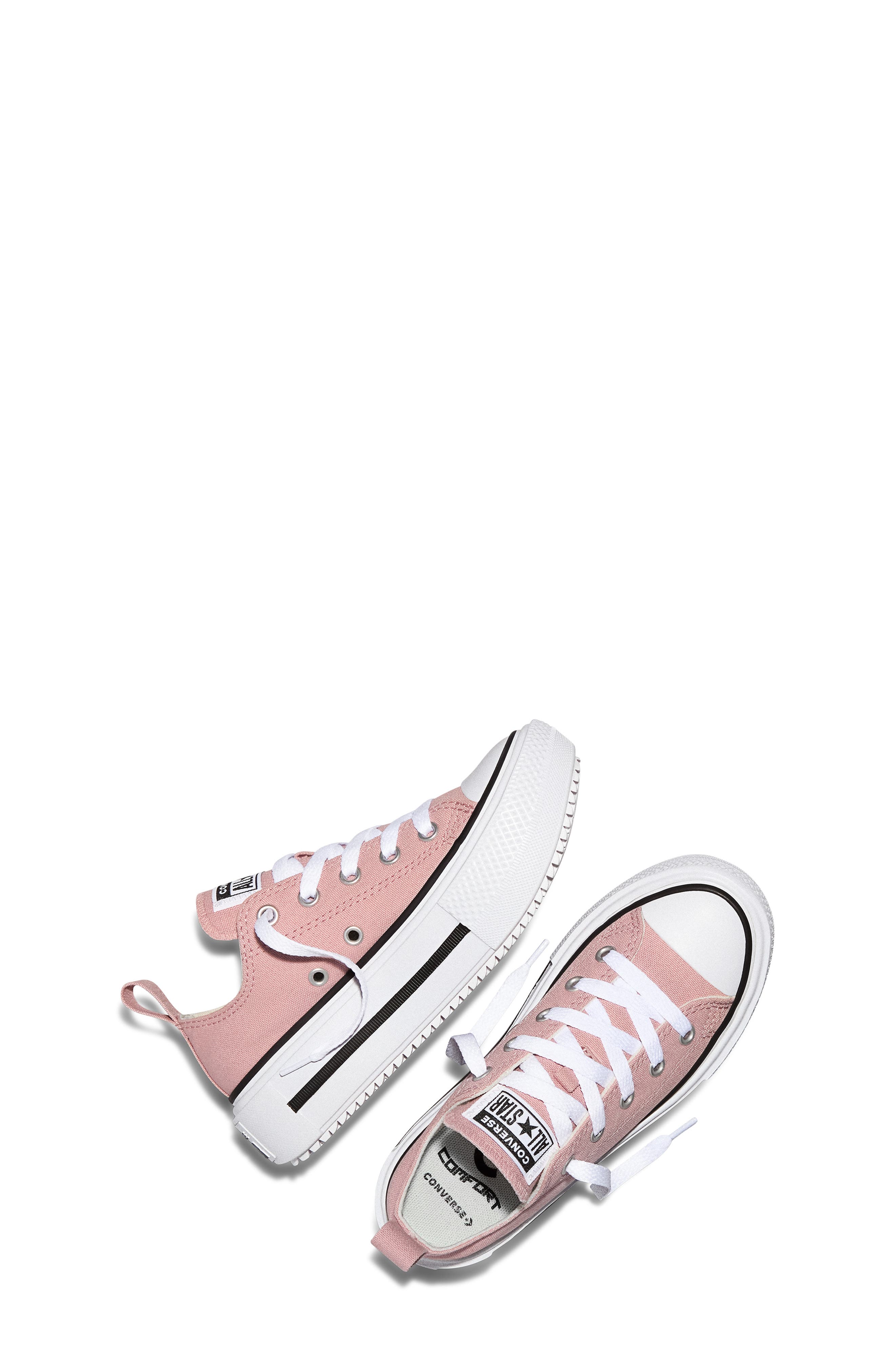 Kids' Chuck Taylor All Star Lift Double Stack Low Top Platform Sneaker, Alternate, color, PETAL PIT/ WHITE/ BLACK