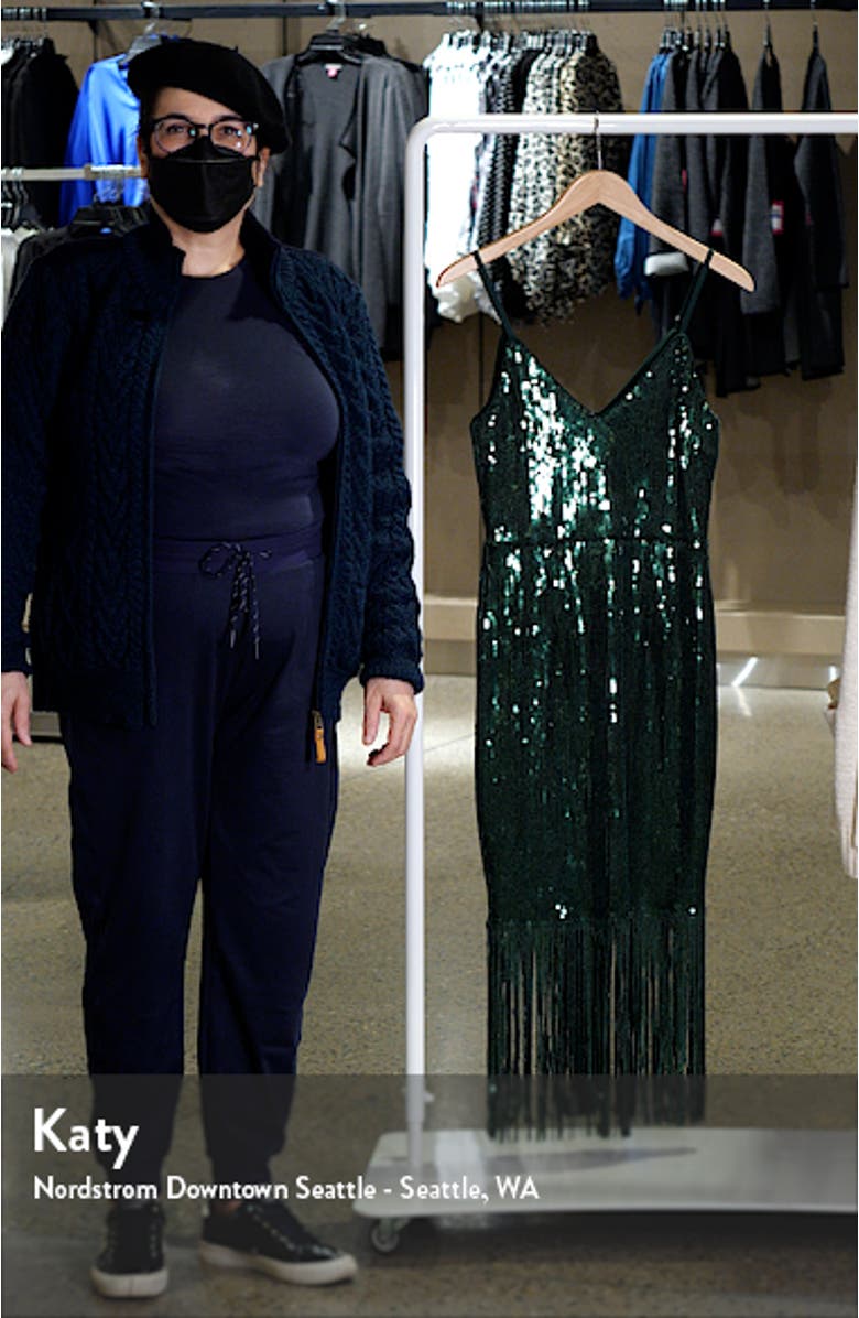 Anjou Sequin Fringe Sleeveless Midi Dress, sales video thumbnail