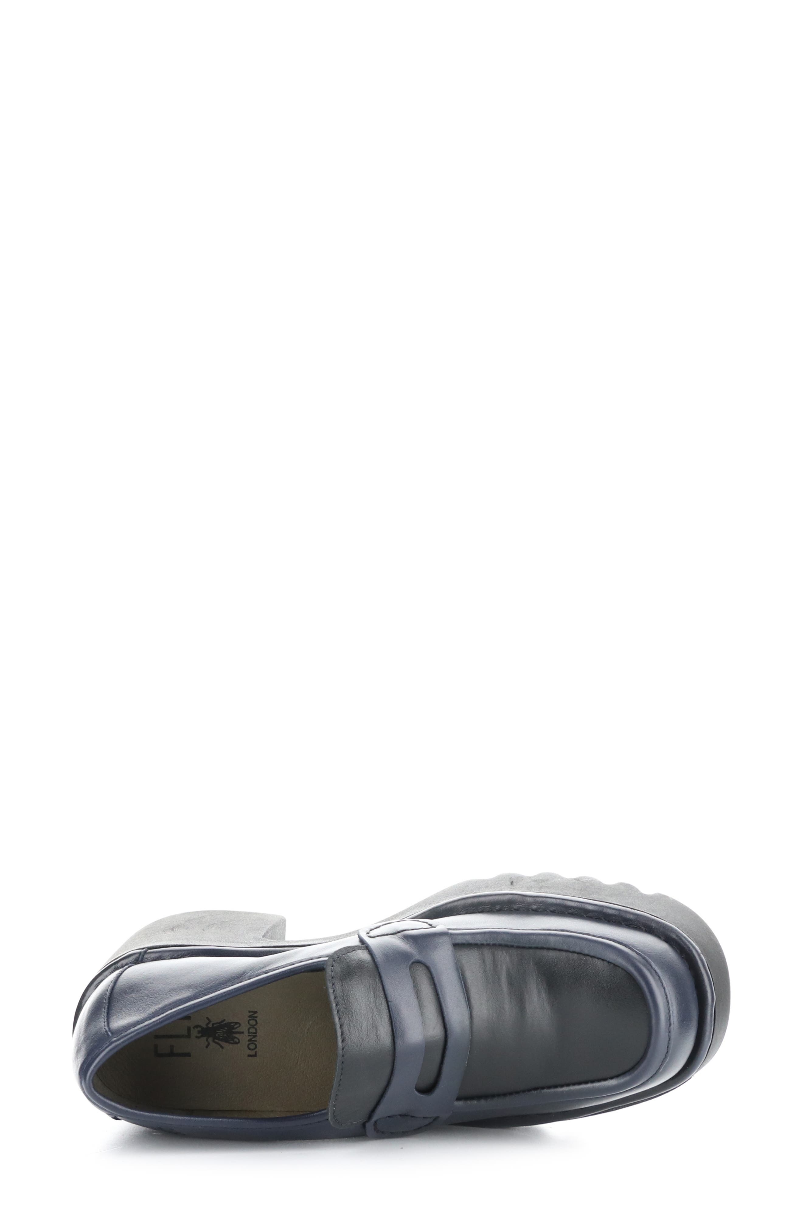 Muly Platform Penny Loafer, Alternate, color, 003 NAVY BLACK