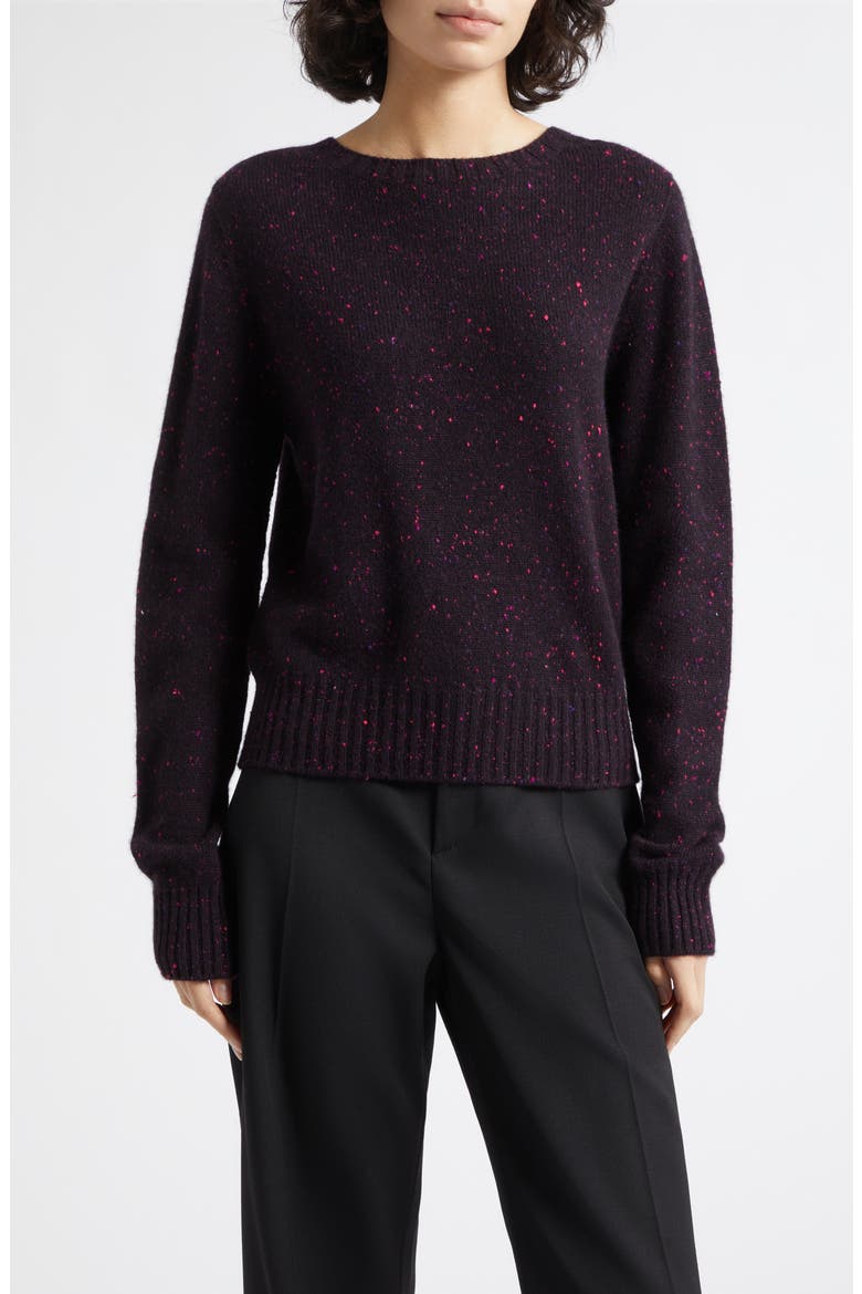 Cairn Donegal Cashmere Crewneck Sweater, Main, color, SLOE BERRY DONEGAL