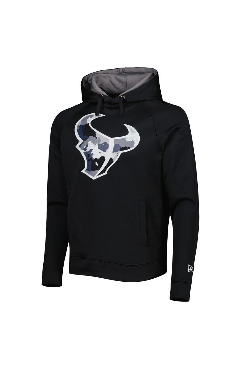 New Era Men's New Era Black Houston Texans Training Collection Raglan Pullover Hoodie, Alternate, color,