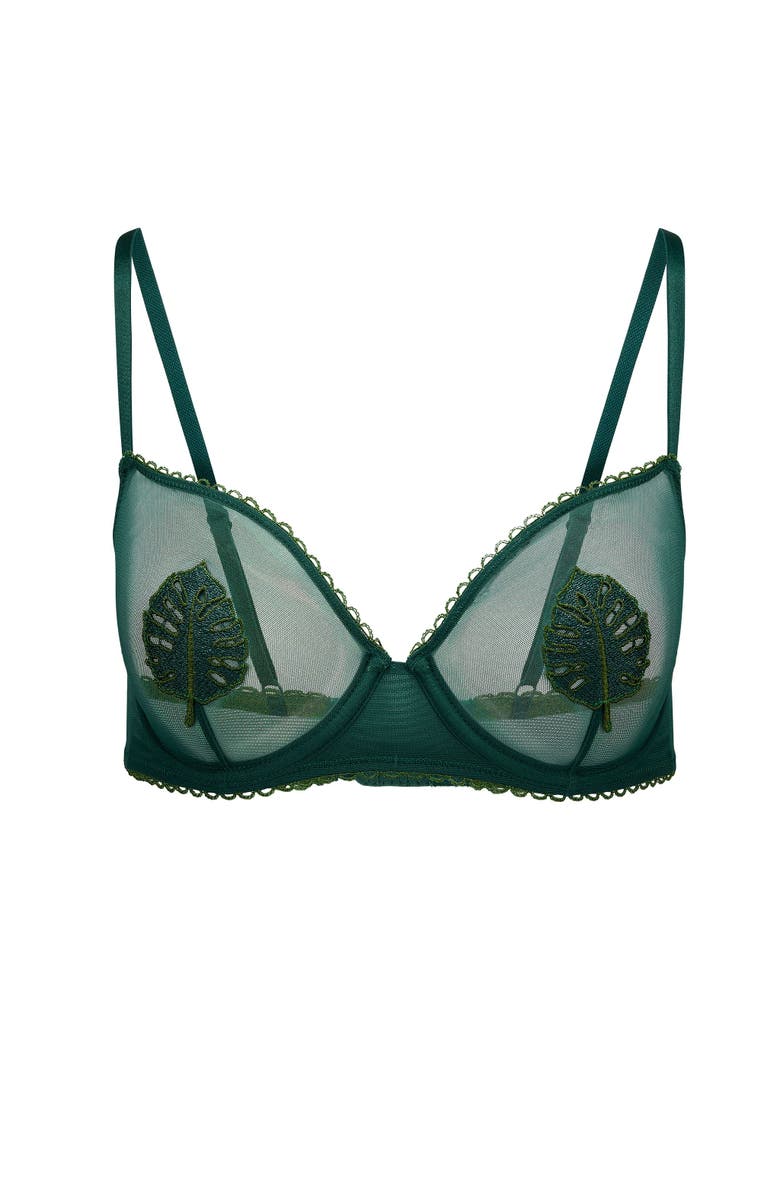 Adore Me Alyshia Unlined Demi Bra, Alternate, color, Dark Green