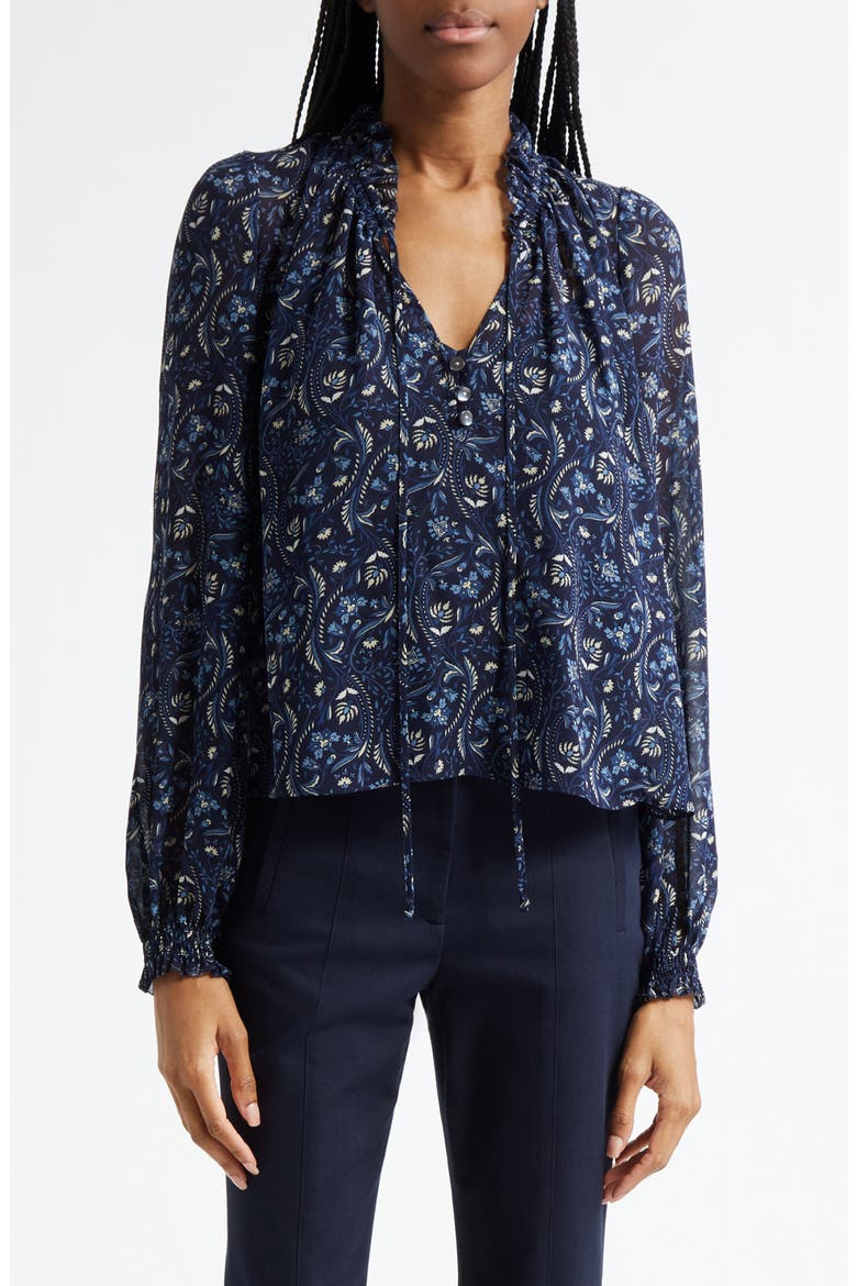 Hickory Floral Paisley Top, Main, color, NAVY MULTI