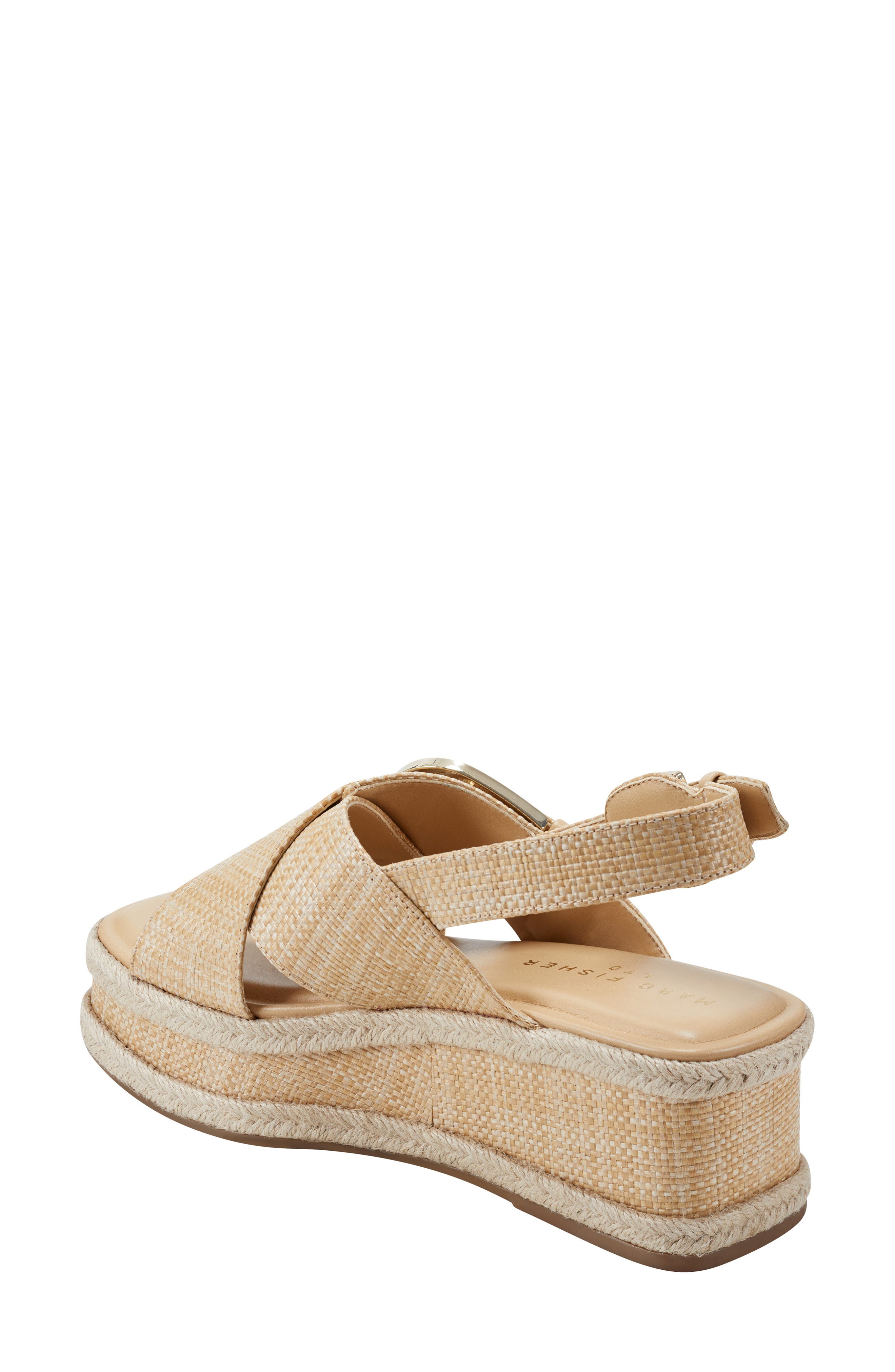 Marc Fisher LTD Renda Slingback Espadrille Platform Wedge Sandal, Alternate, color, 