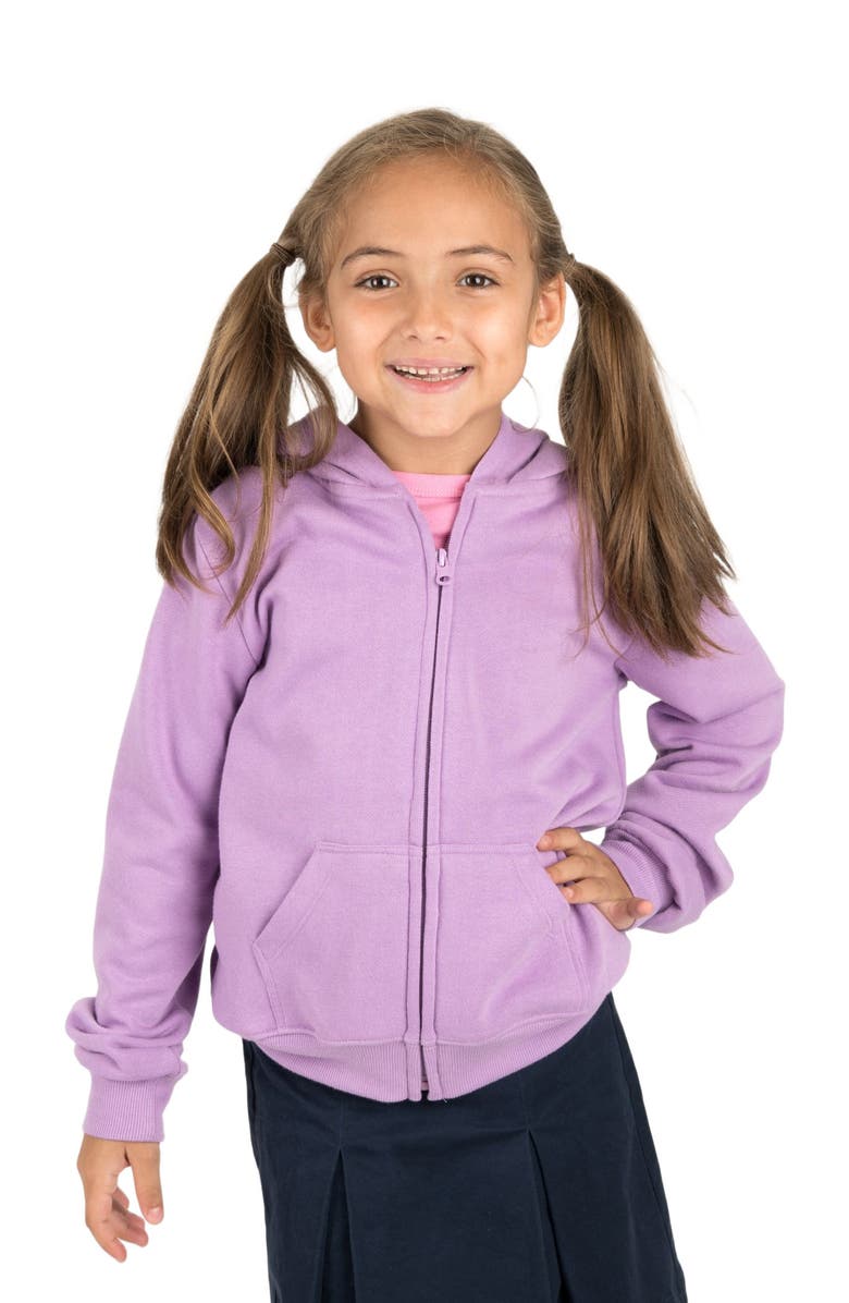 Leveret Kids Zip-Up Sweatshirt Hoodie, Cotton Blend, Solid Colors, Main, color,