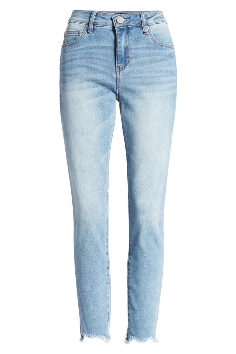 Eco Ashley High Waist Fray Hem Skinny Jeans, Alternate, color, LIGHT