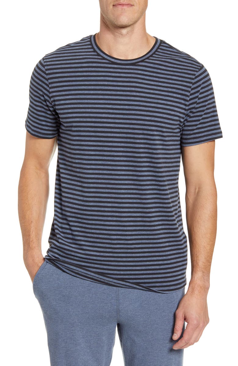 Daniel Buchler Stripe Stretch Cotton & Modal Crewneck T-Shirt, Main, color,
