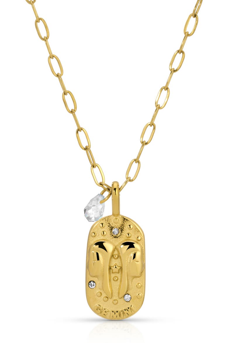 Cielo Zodiac Pendant Necklace, Main, color, GEMINI/ GOLD