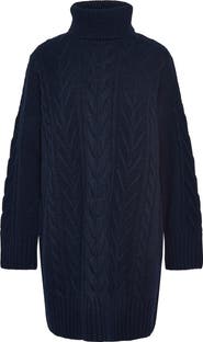 Barbour Beatrix Cable Stitch Long Sleeve Wool Blend Sweater Dress