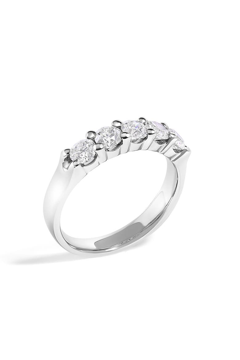 14K Gold 1.00 Ctw Diamond 5 Stone Band Ring, Alternate, color, White Gold