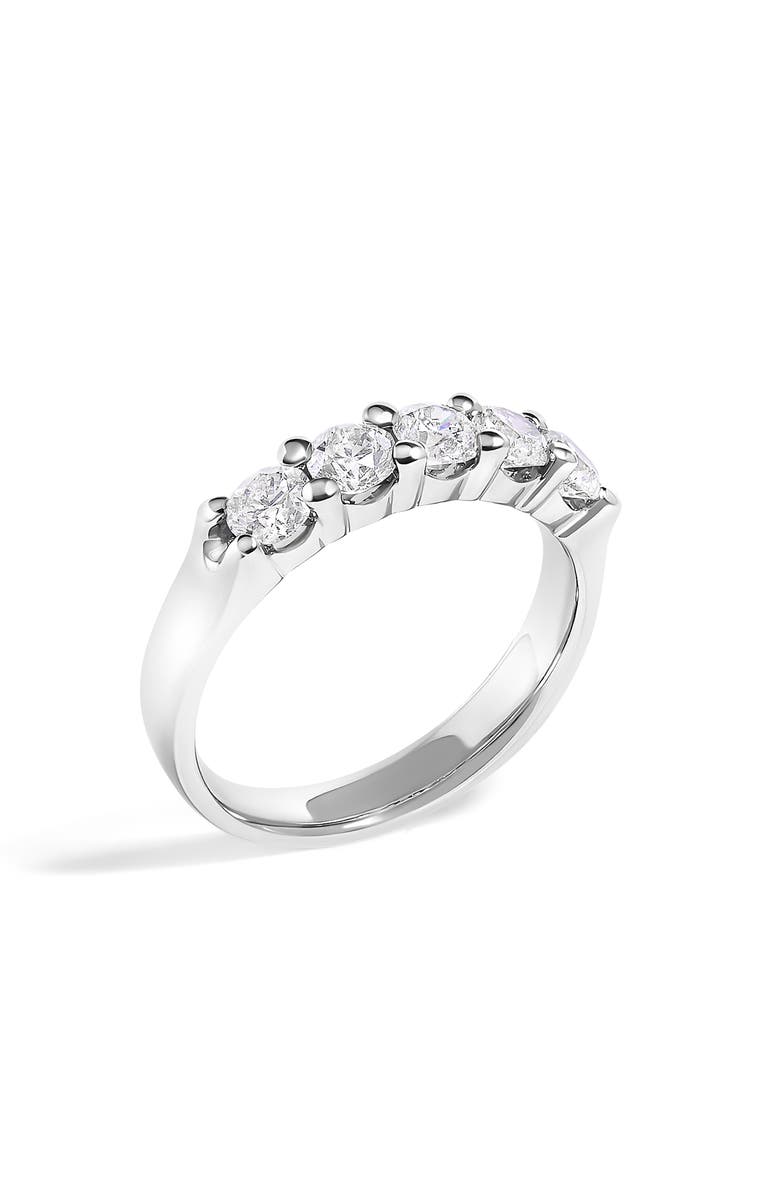 Haus of Brilliance 14K Gold 1.00 Ctw Diamond 5 Stone Band Ring, Alternate, color, White Gold