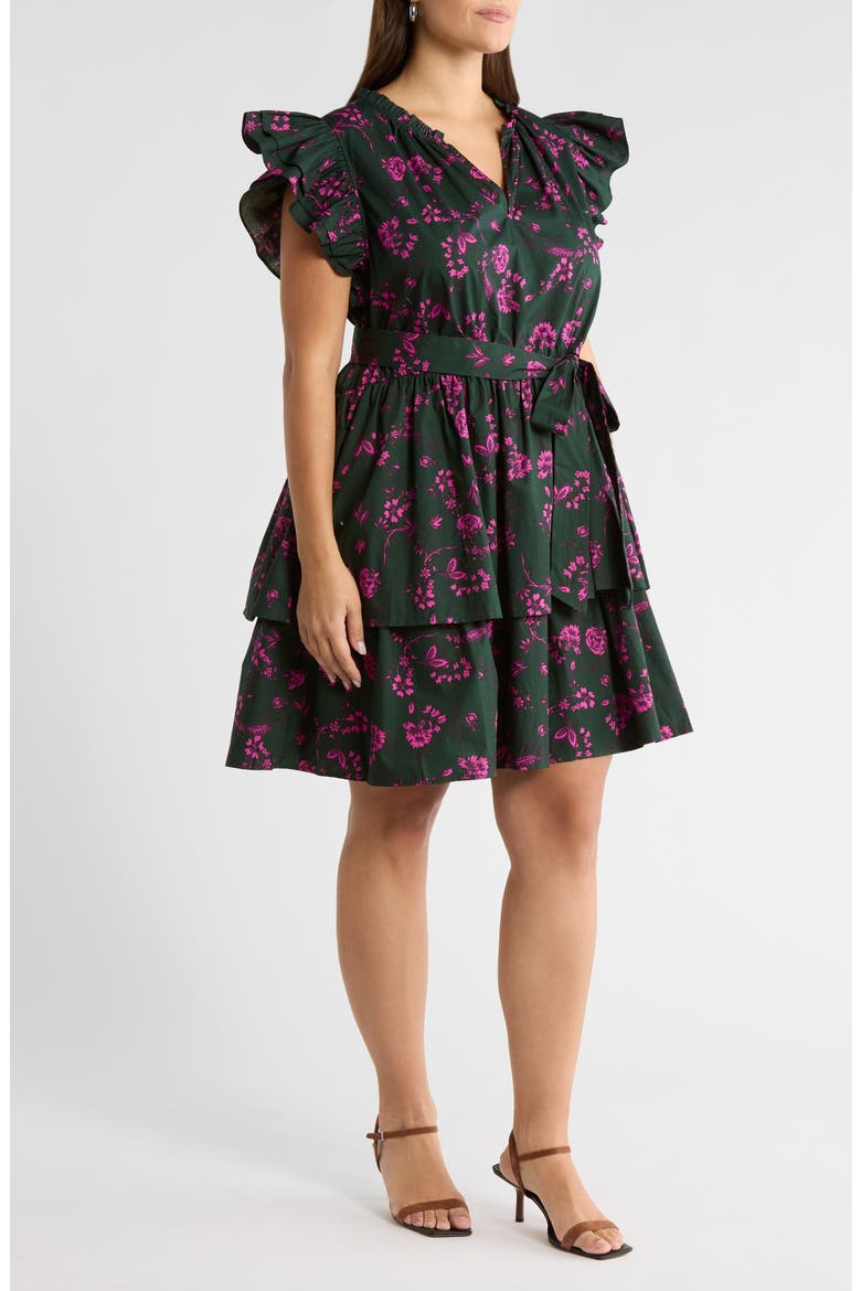 Close To You Marisol Tiered Dress, Alternate, color, FOREST-PINK