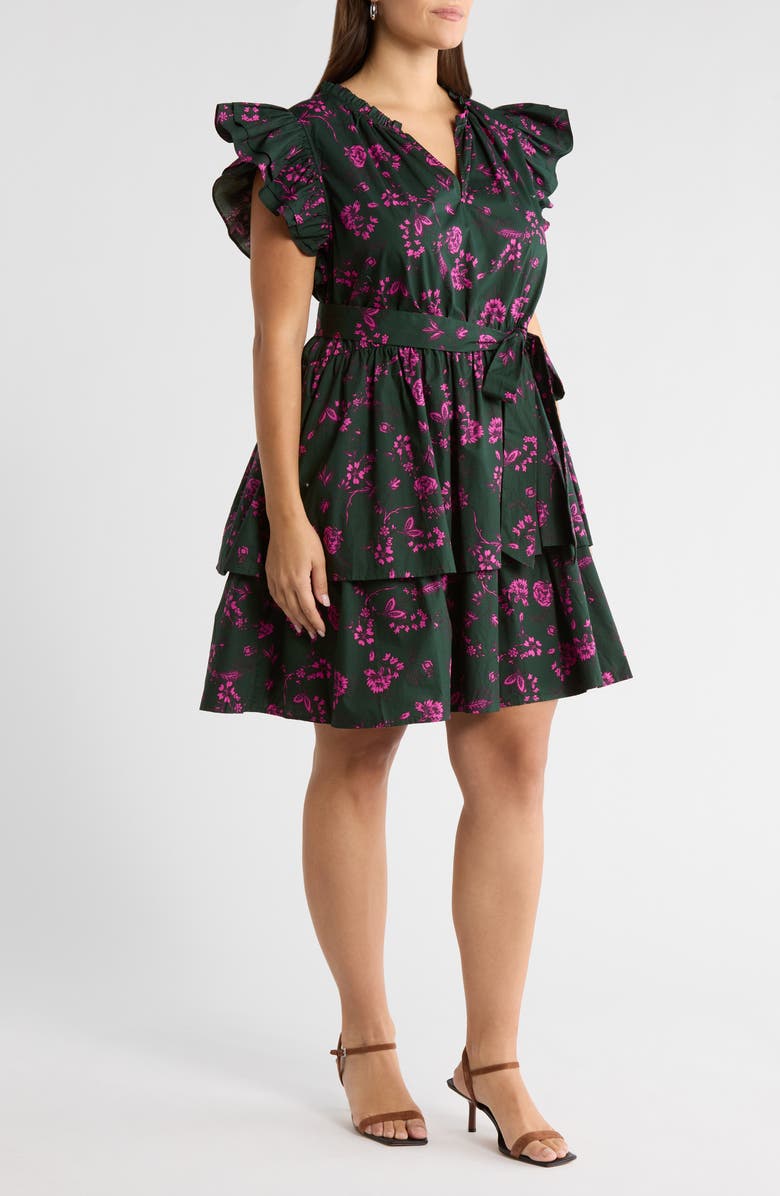 SUGARLIPS Close To You Marisol Tiered Dress, Alternate, color, Forest-Pink