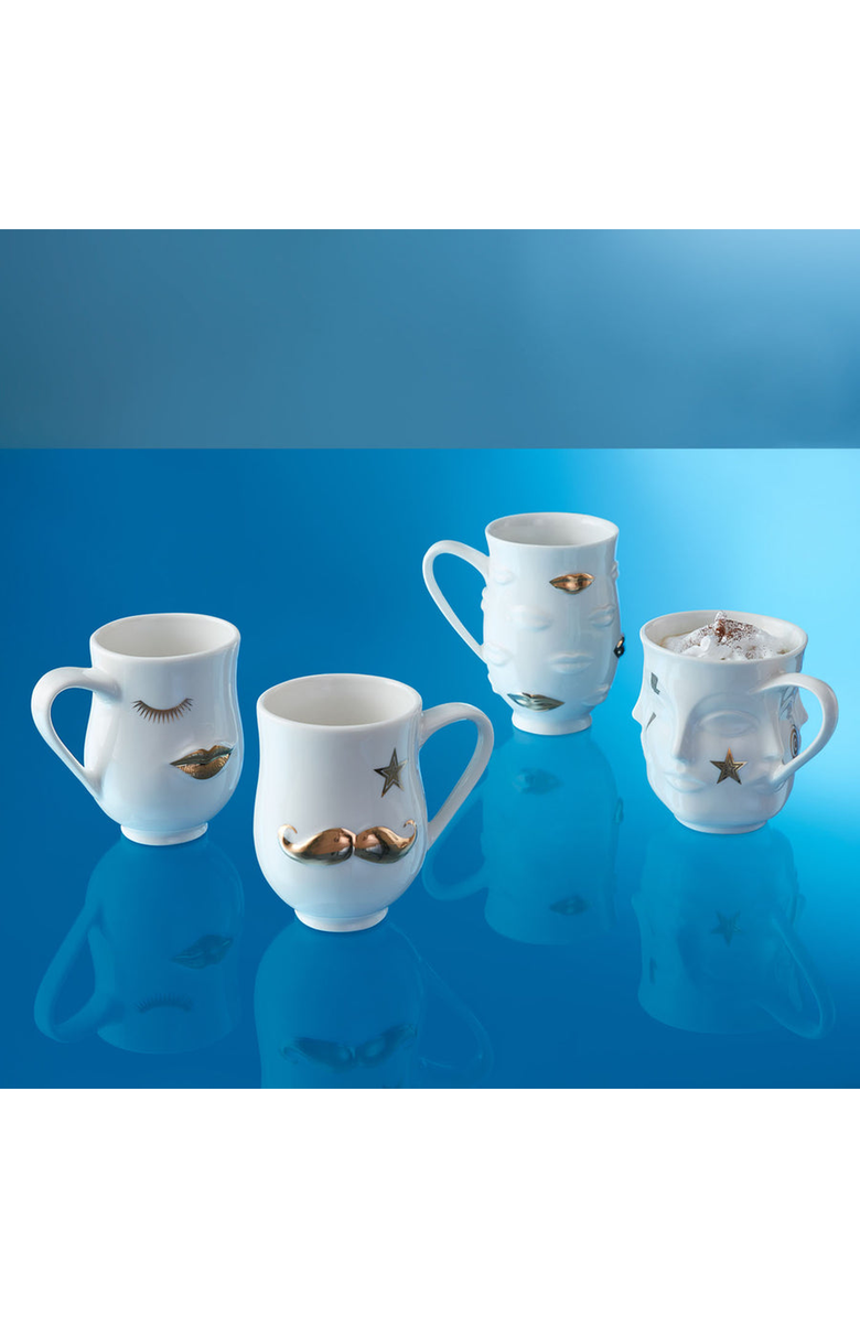 Jonathan Adler Gilded Dora Maar Mug, Alternate, color, White / Gold