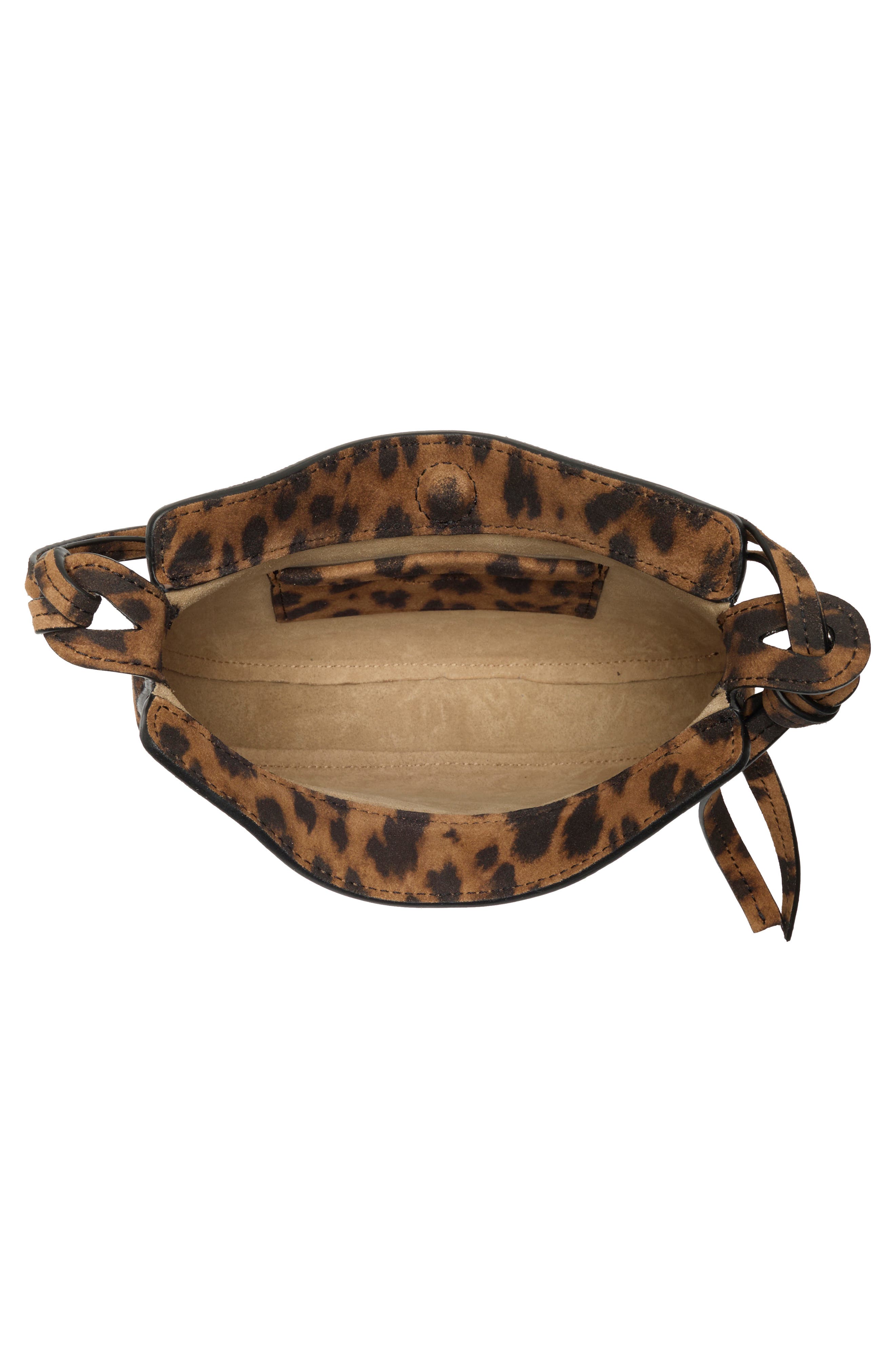 Reformation Mini Rosetta Leather Shoulder Bag, Alternate, color, Leopard Suede