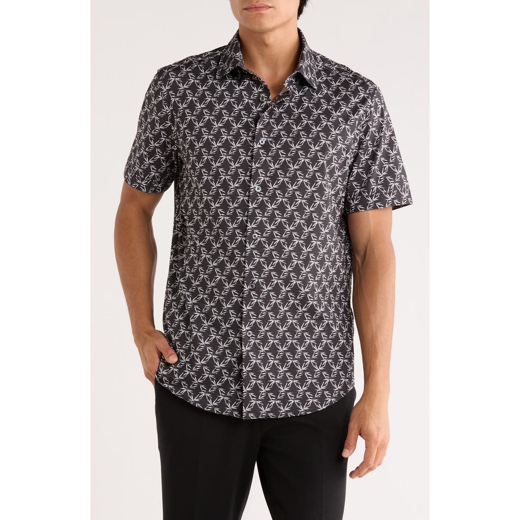 Bugatchi Stretch Cotton Button-up Shirt In Black