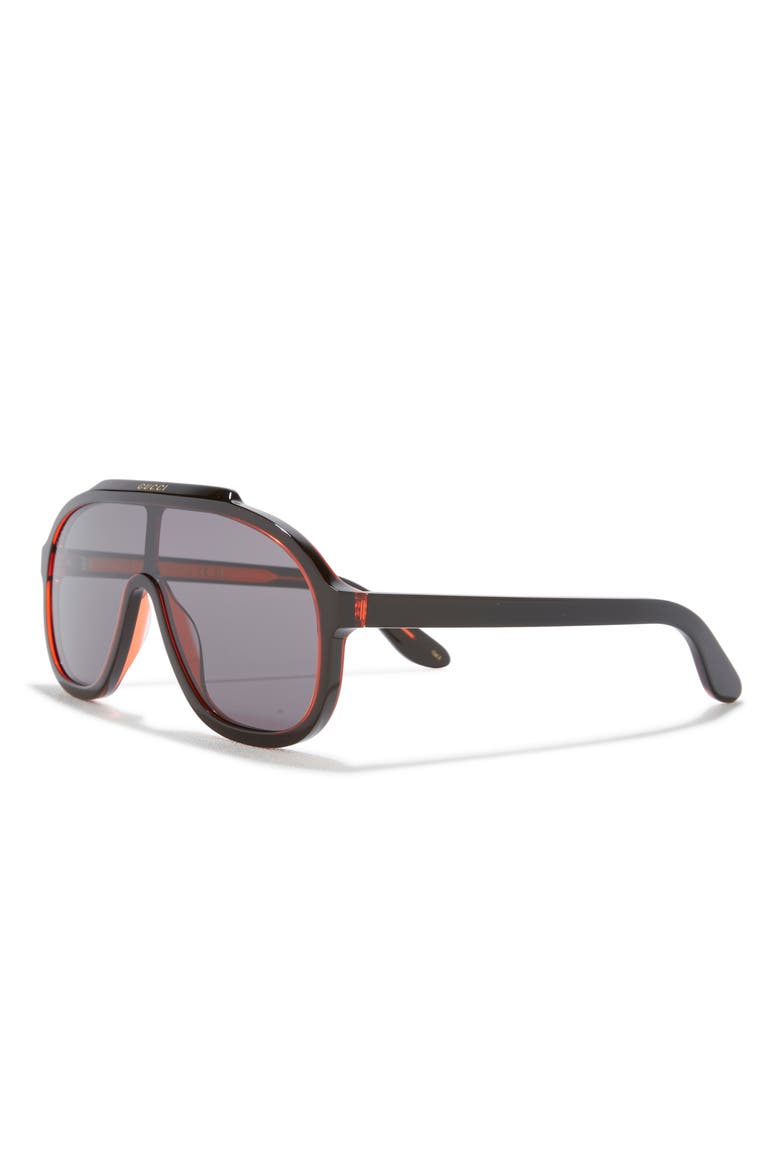 60mm Aviator Sunglasses, Alternate, color, BLACK BLACK GREY