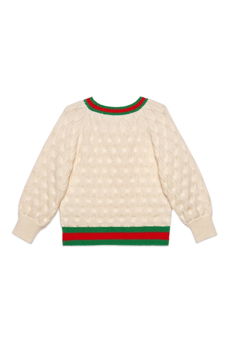 Web Trim Wool Sweater, Alternate, color, IVORY/ MULTICOLOR
